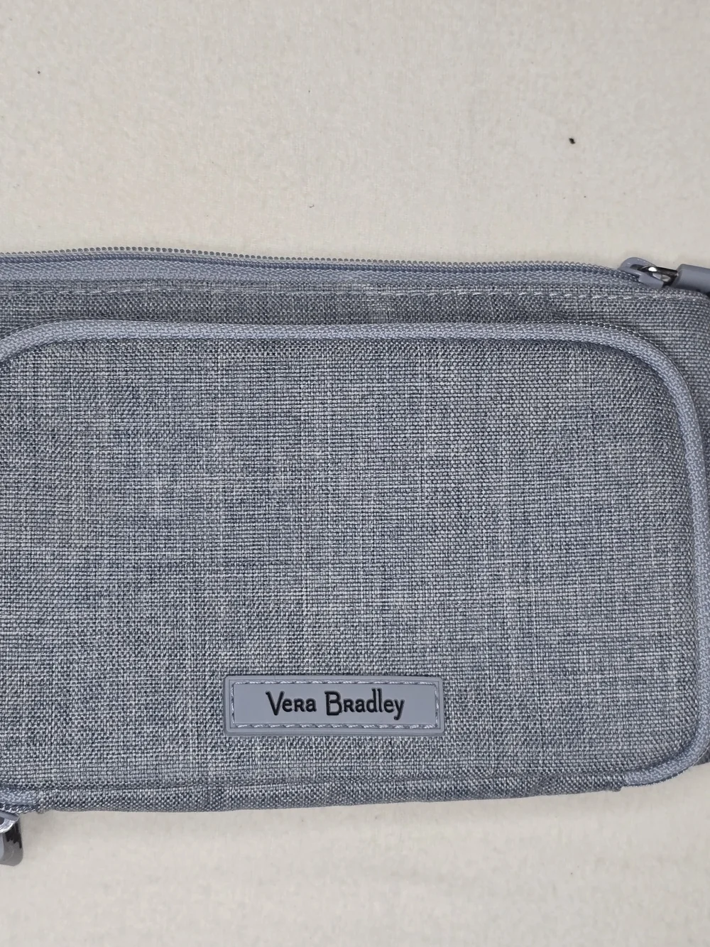 Vera Bradley Small Travel Organizer Cosmetic Accessory Pouch Gray Floral Lined